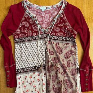 Sundance, Size S, red/multi-color long sleeve shirt